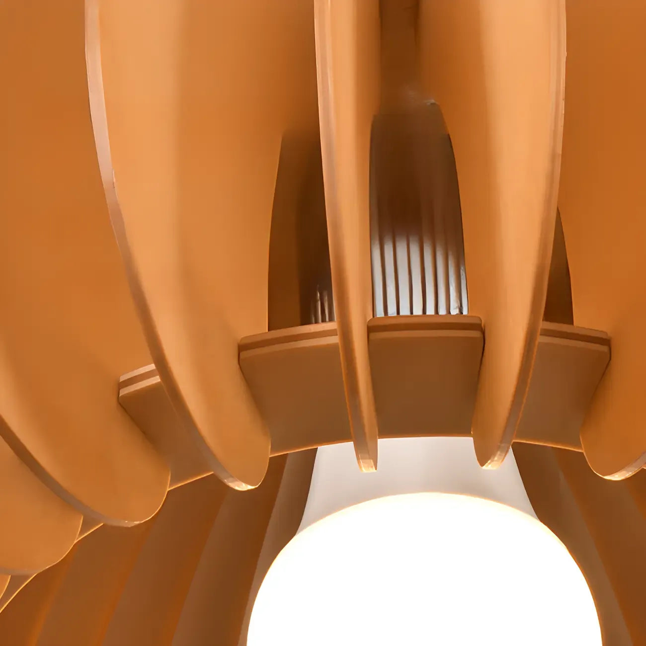 Natural Finish Dome Semi Flush Ceiling Light for Living Room