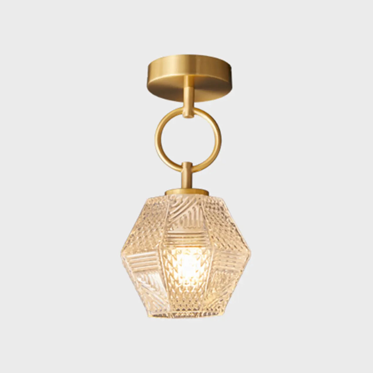 5 to 9 Inch Gold Modern Semi Flush Ceiling Light for Entryway