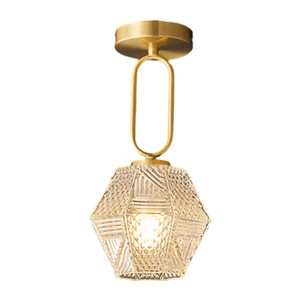 5 to 9 Inch Gold Modern Semi Flush Ceiling Light for Entryway
