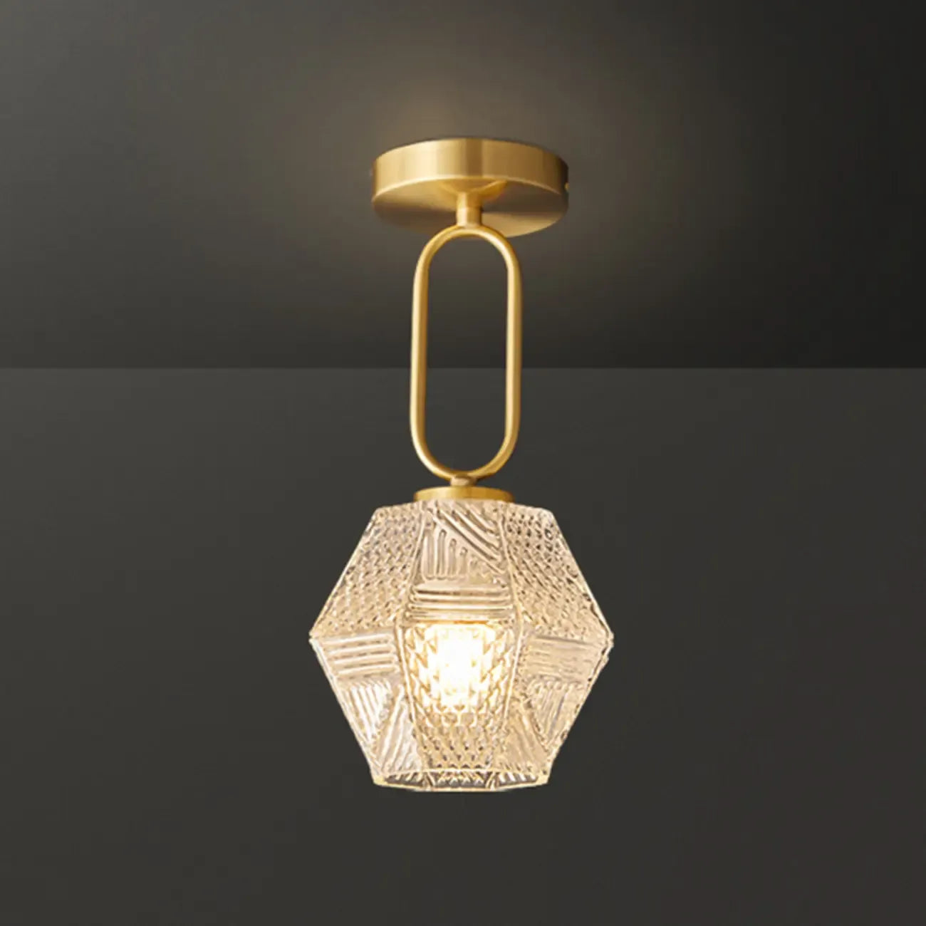 5 to 9 Inch Gold Modern Semi Flush Ceiling Light for Entryway