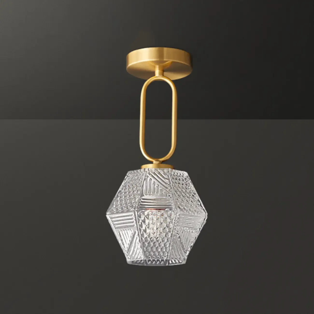 5 to 9 Inch Gold Modern Semi Flush Ceiling Light for Entryway