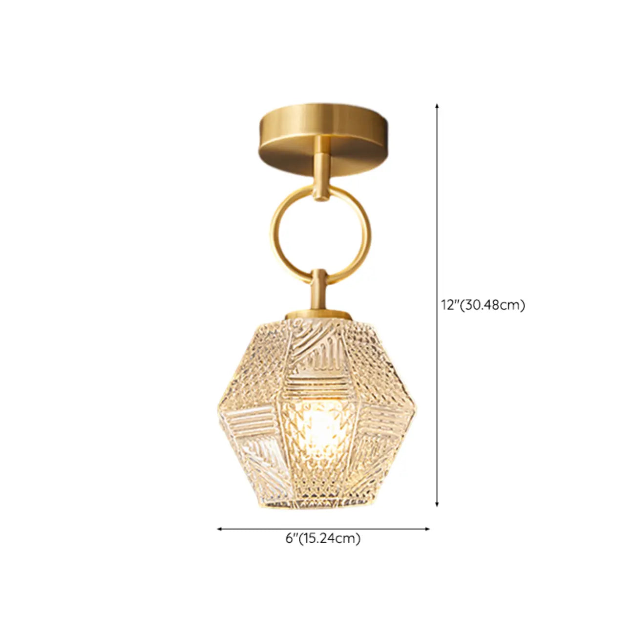 5 to 9 Inch Gold Modern Semi Flush Ceiling Light for Entryway