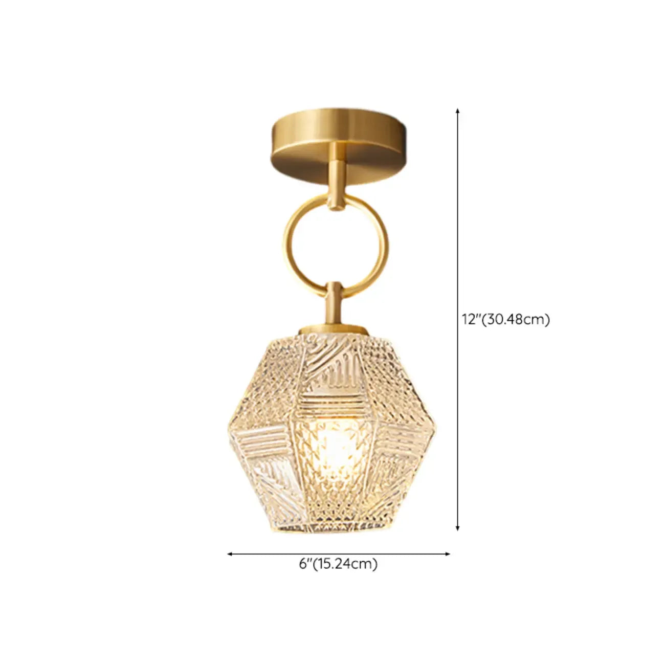 5 to 9 Inch Gold Modern Semi Flush Ceiling Light for Entryway