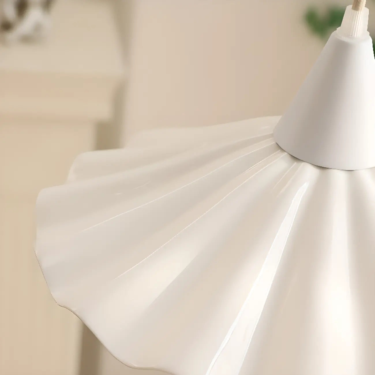 Classic Ceramic Umbrella-Shaped Pendant Light for Living Room