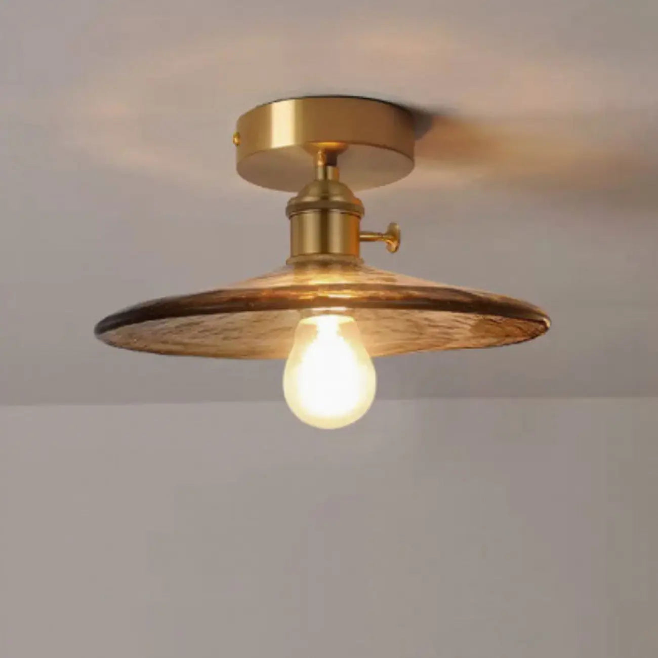 Geometric Amber Semi Flush LED Ceiling Light for Modern Home