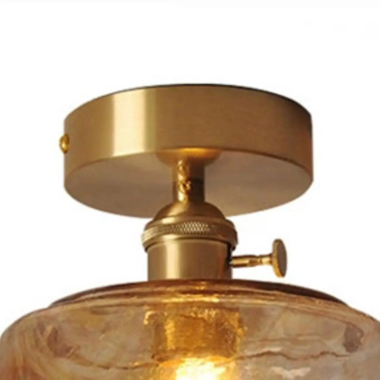 Geometric Amber Semi Flush LED Ceiling Light for Modern Home