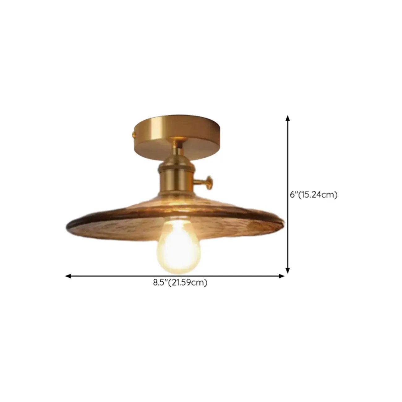 Geometric Amber Semi Flush LED Ceiling Light for Modern Home