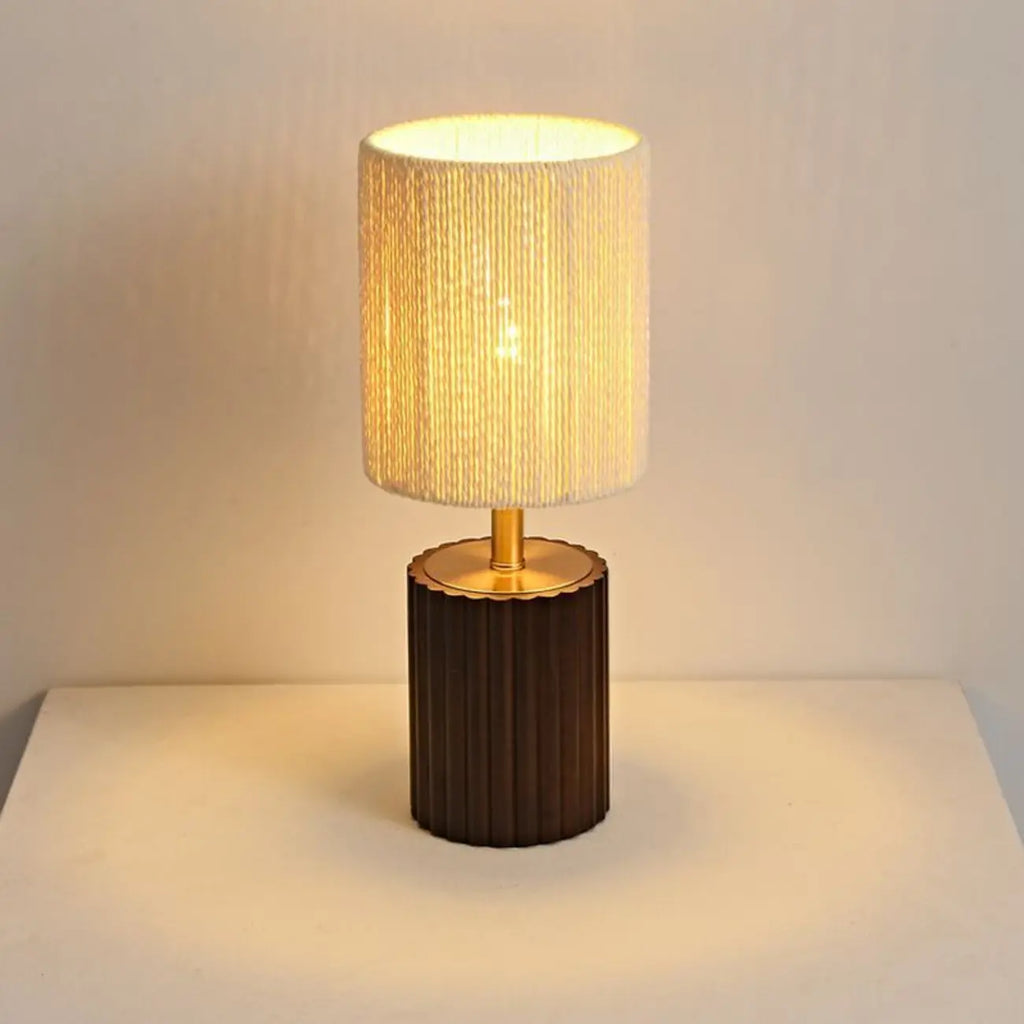 Modern Paper Geometric Shade Table Lamp for Bedroom