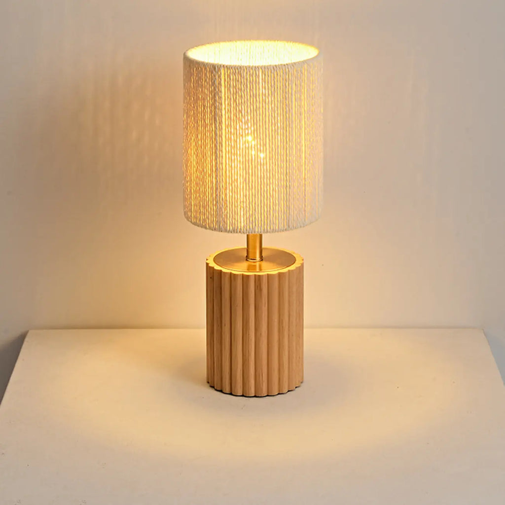 Modern Paper Geometric Shade Table Lamp for Bedroom