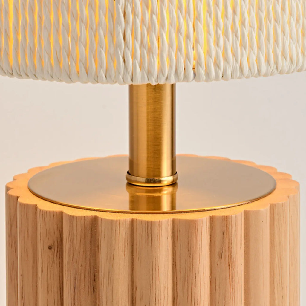 Modern Paper Geometric Shade Table Lamp for Bedroom