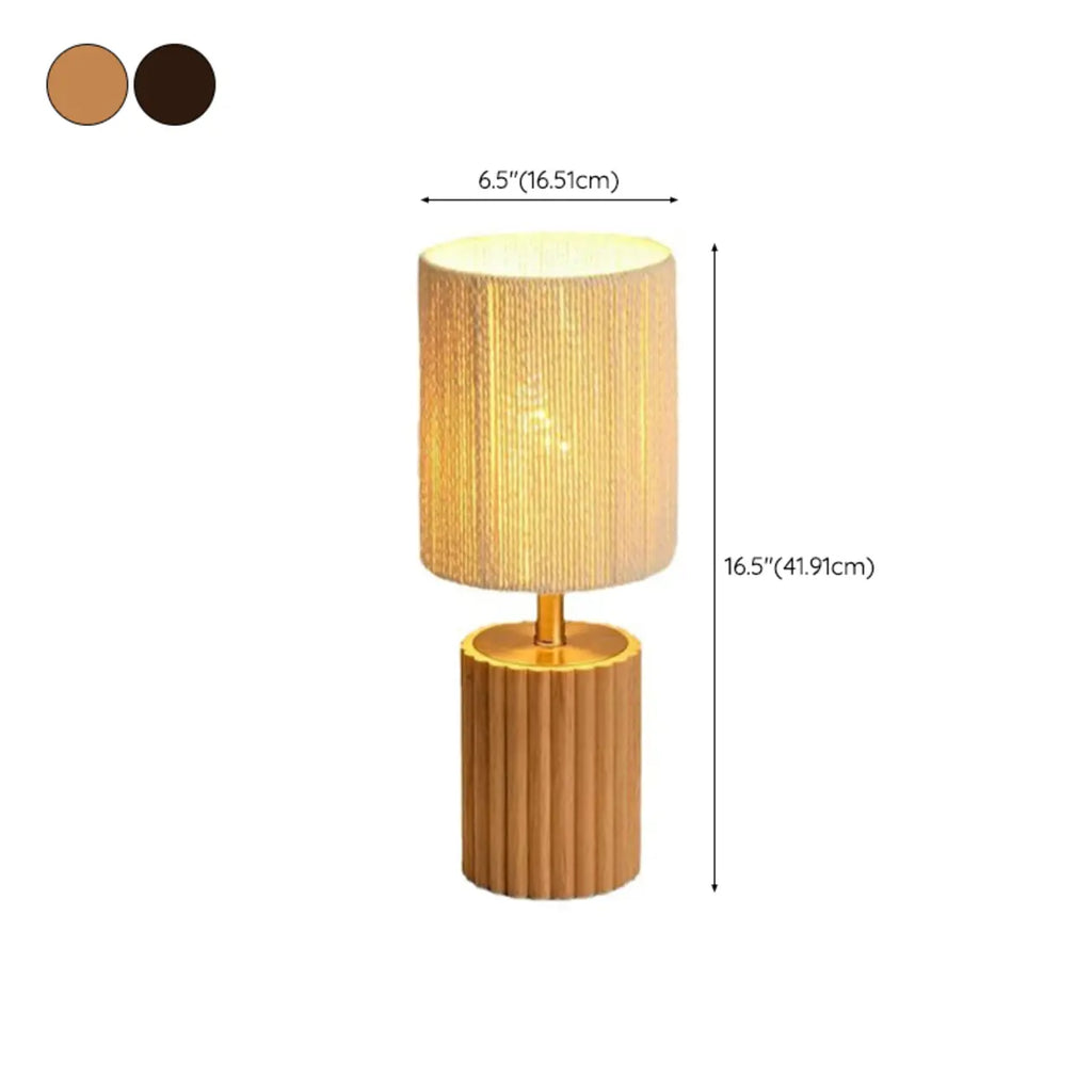 Modern Paper Geometric Shade Table Lamp for Bedroom