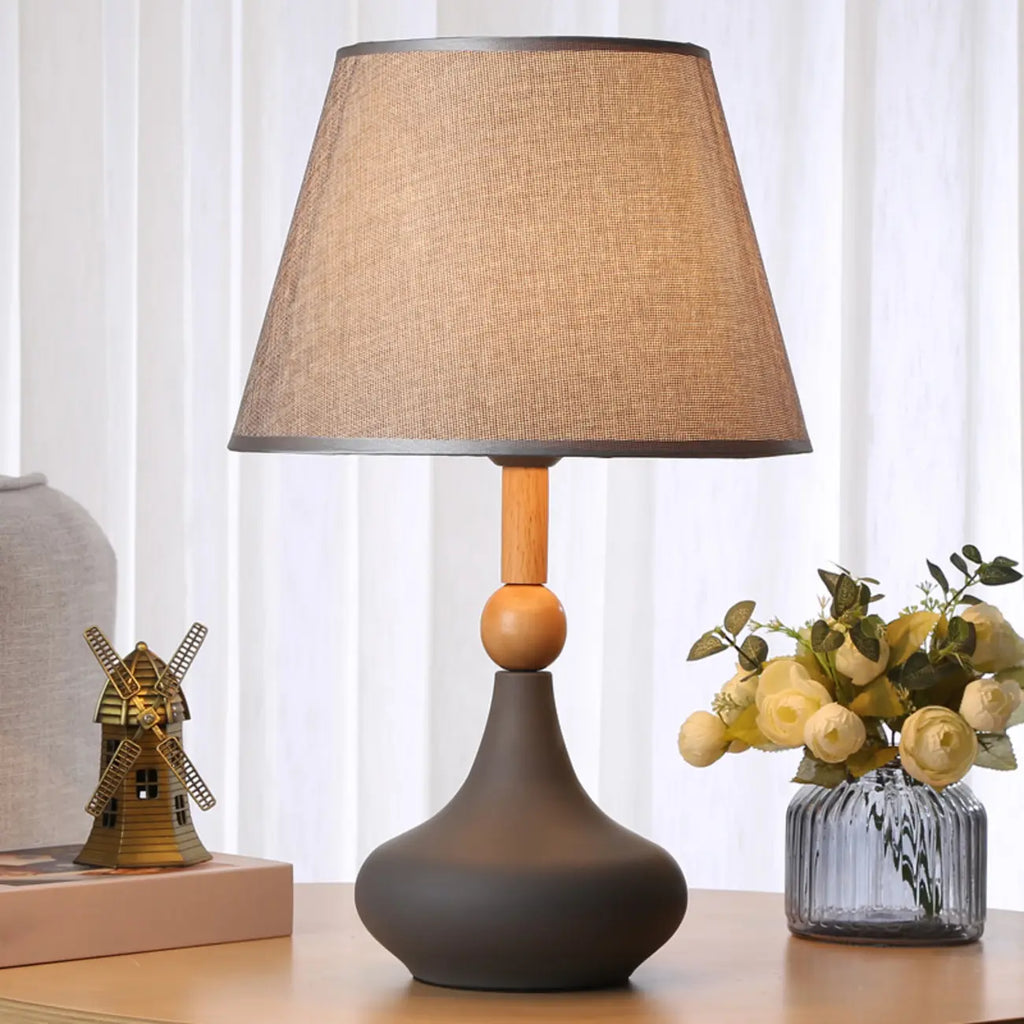 Modern Grey Geometric Table Lamp for Living Room