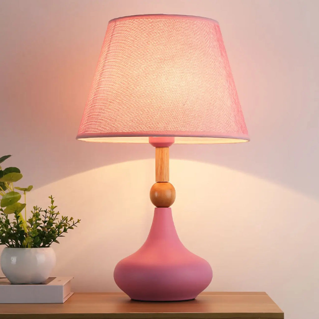 Modern Grey Geometric Table Lamp for Living Room