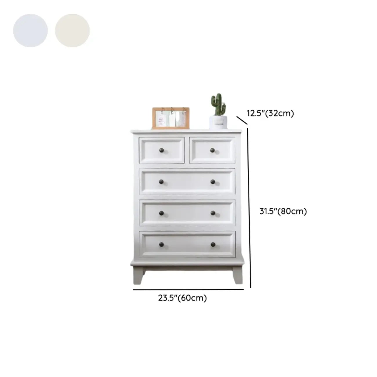 Elegant Wooden 7-Drawer White Dresser with Metal Handle