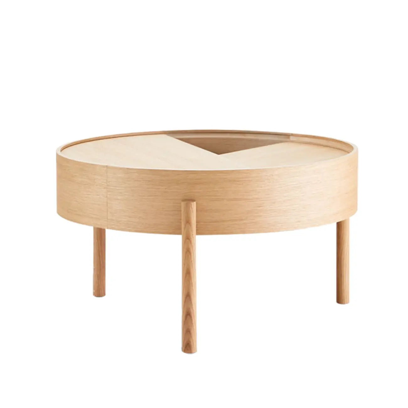 Scandinavian Indoor Round Coffee Table with Tray Top