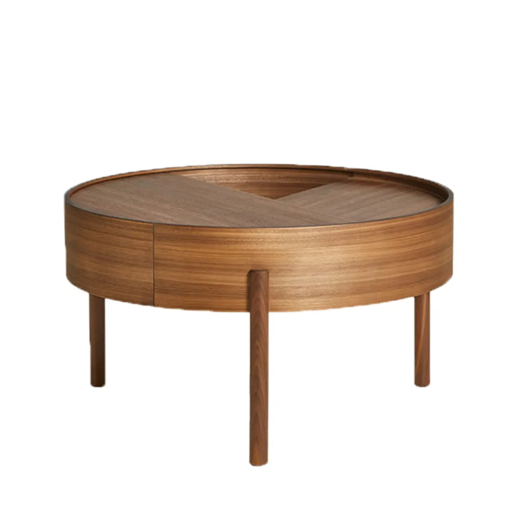 Scandinavian Indoor Round Coffee Table with Tray Top