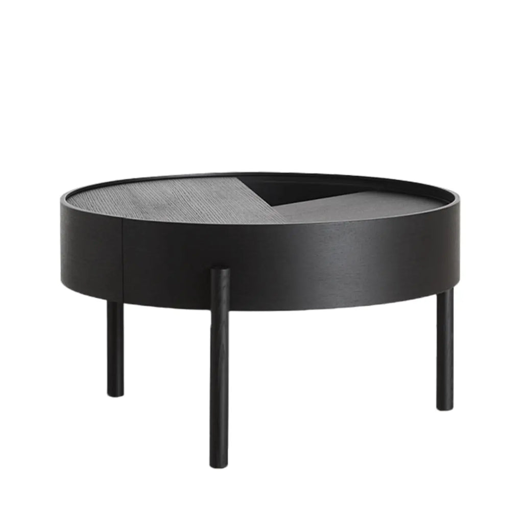 Scandinavian Indoor Round Coffee Table with Tray Top