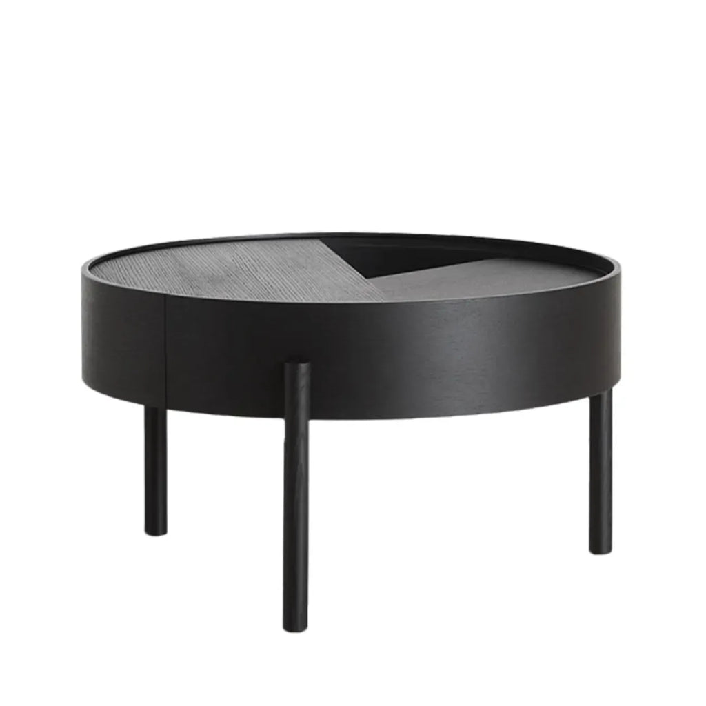 Scandinavian Indoor Round Coffee Table with Tray Top