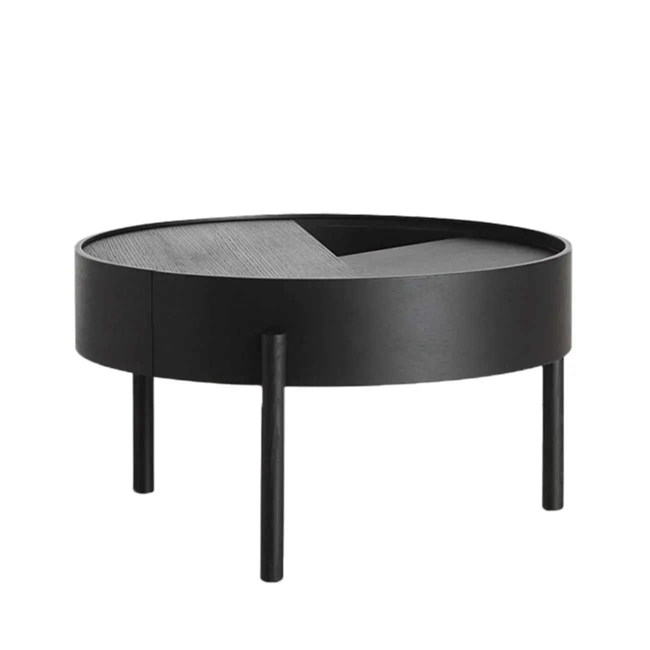 Scandinavian Indoor Round Coffee Table with Tray Top