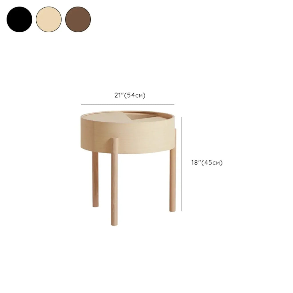 Scandinavian Indoor Round Coffee Table with Tray Top