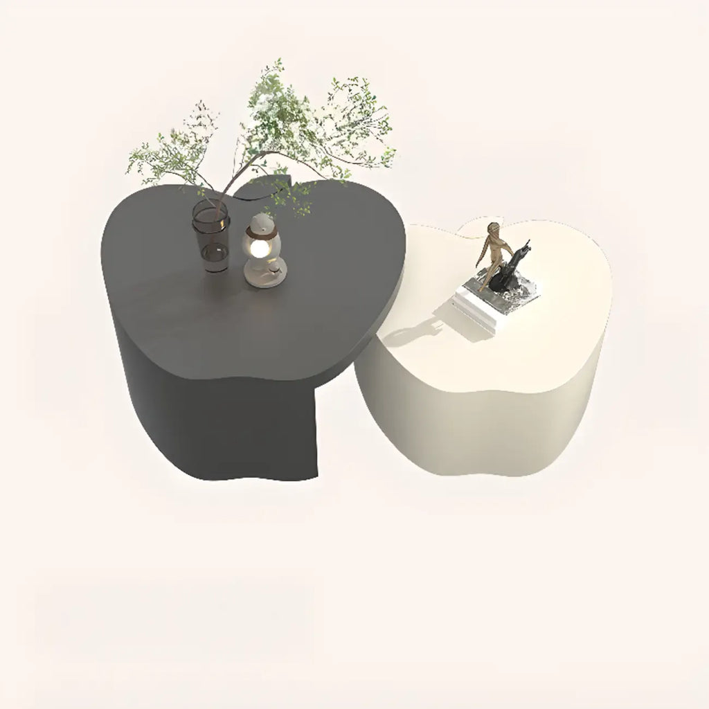 Modern Wood Apple Shape Abstract Nesting Coffee Table