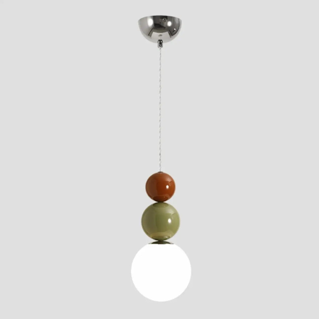 Nordic 3 Globe Pendant Light with White Glass Shade for Bedroom