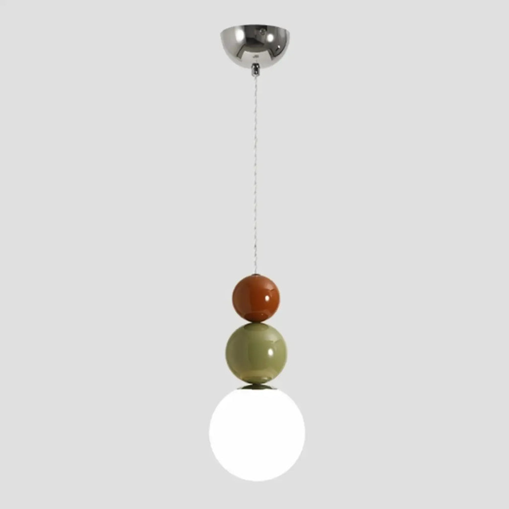 Nordic 3 Globe Pendant Light with White Glass Shade for Bedroom