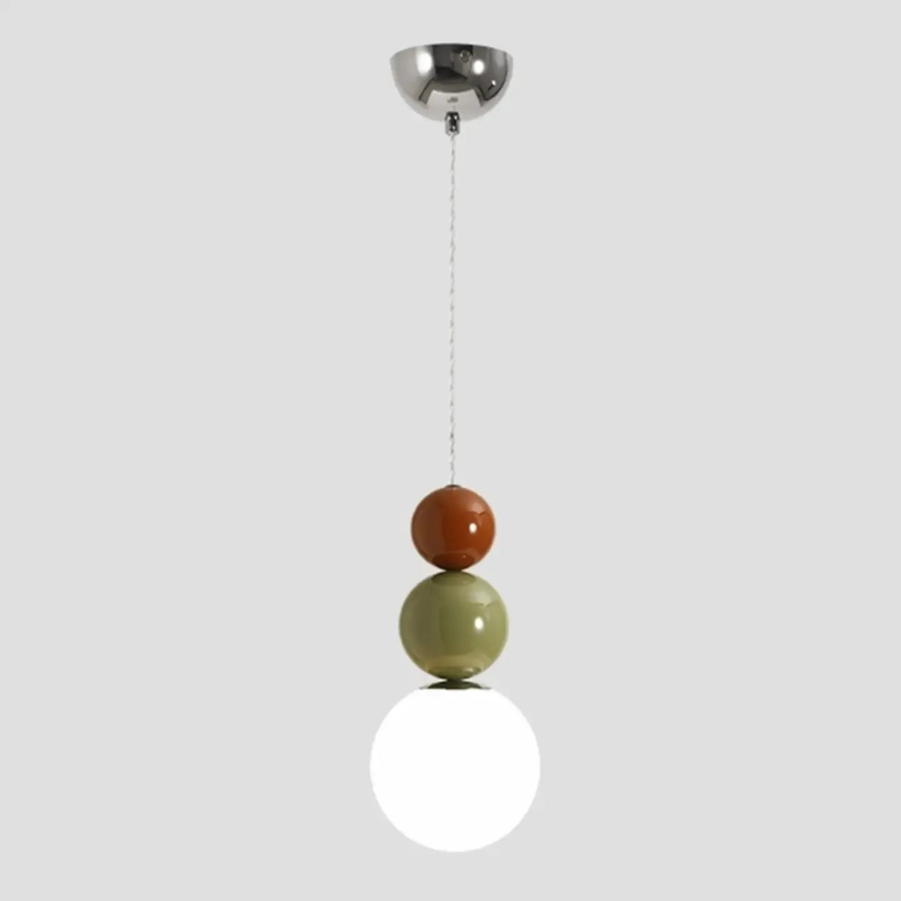 Nordic 3 Globe Pendant Light with White Glass Shade for Bedroom