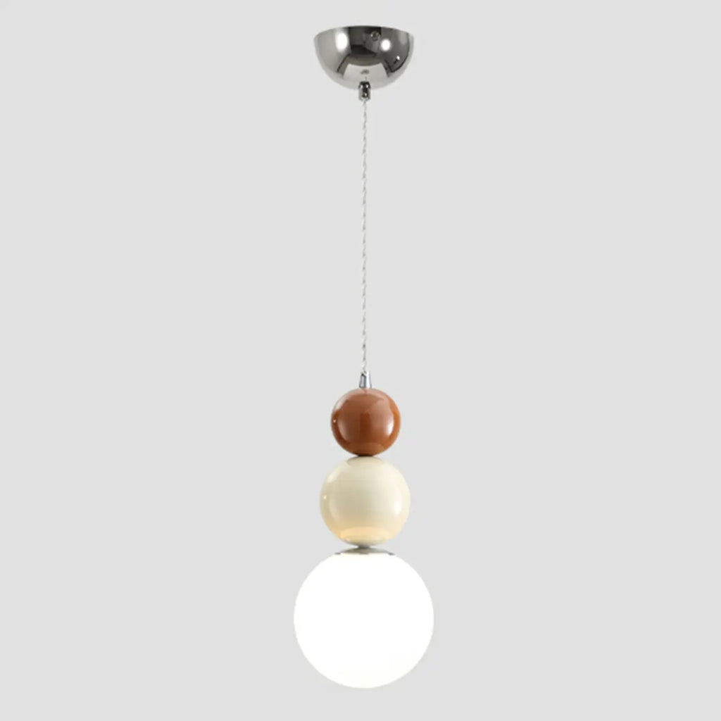 Nordic 3 Globe Pendant Light with White Glass Shade for Bedroom