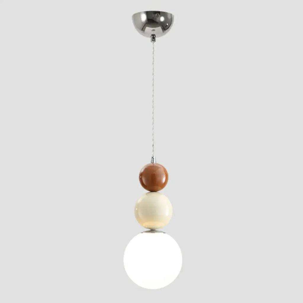 Nordic 3 Globe Pendant Light with White Glass Shade for Bedroom