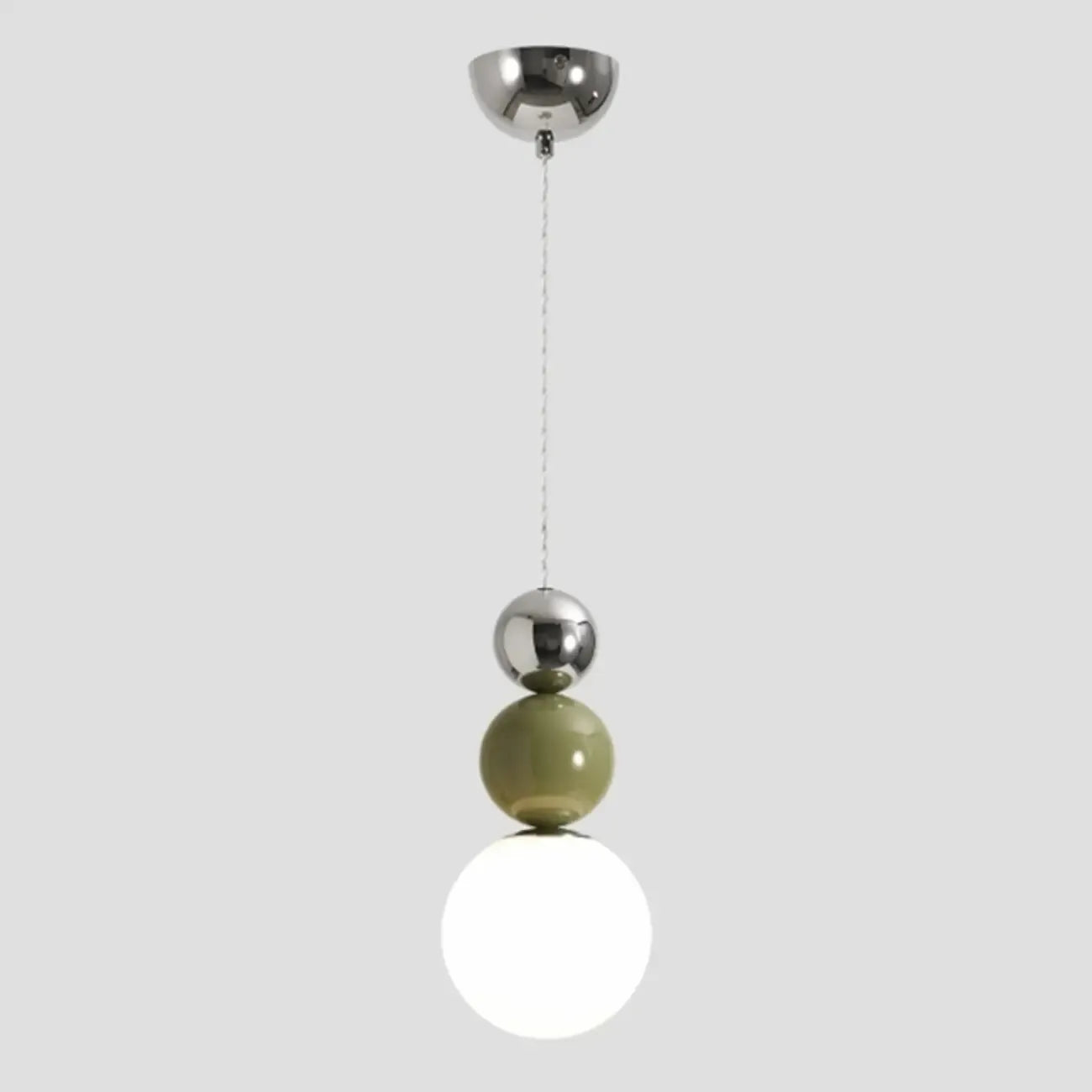 Nordic 3 Globe Pendant Light with White Glass Shade for Bedroom