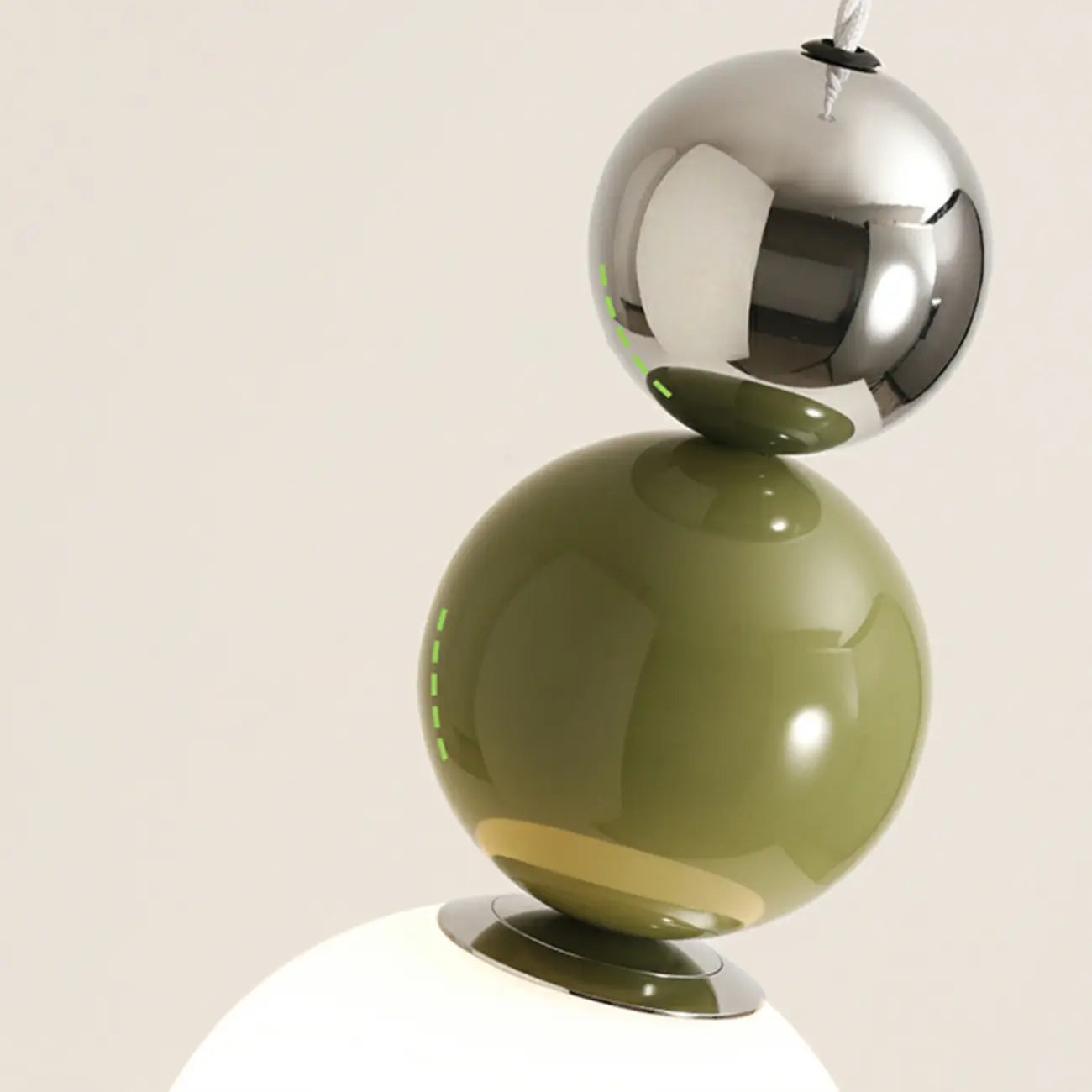 Nordic 3 Globe Pendant Light with White Glass Shade for Bedroom