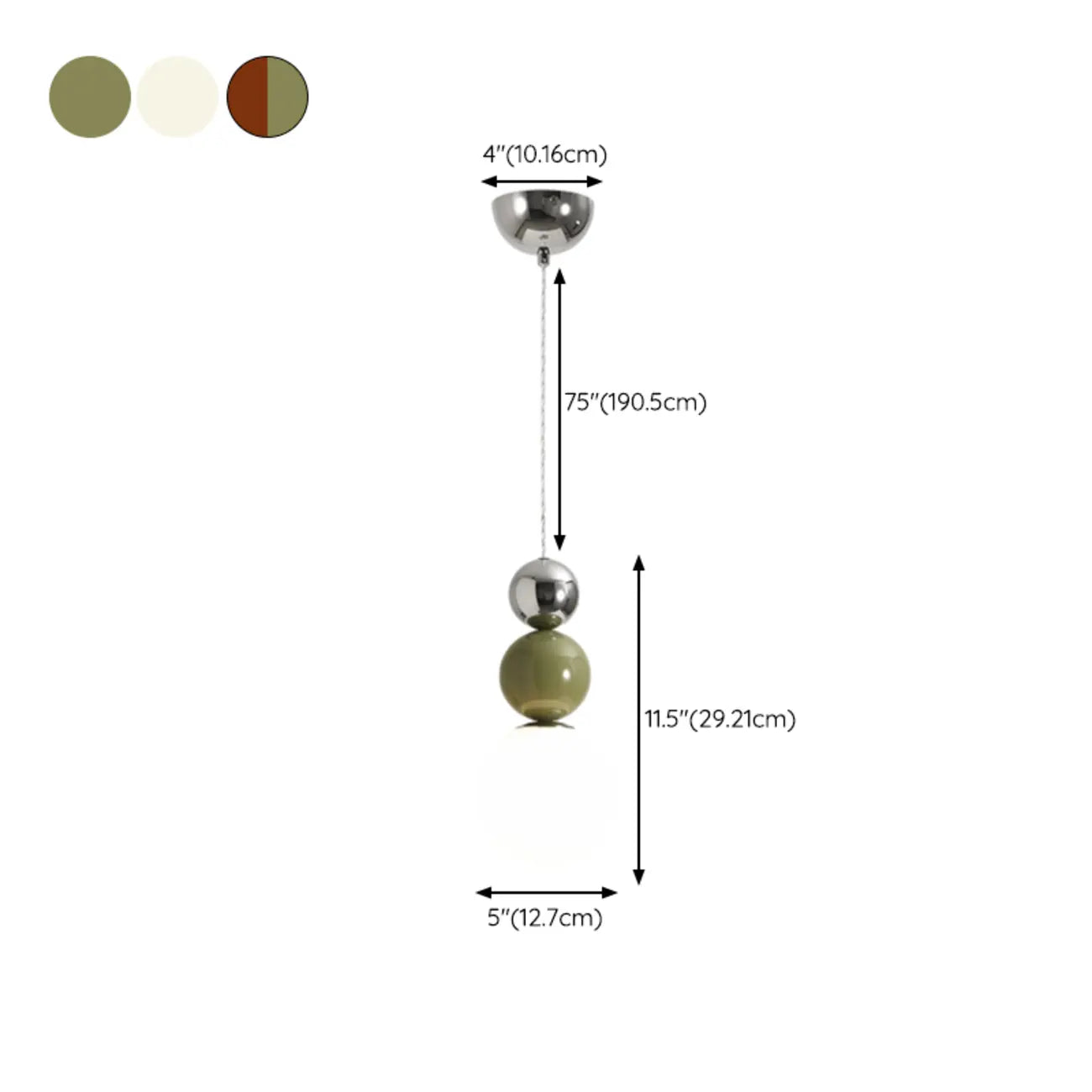 Nordic 3 Globe Pendant Light with White Glass Shade for Bedroom