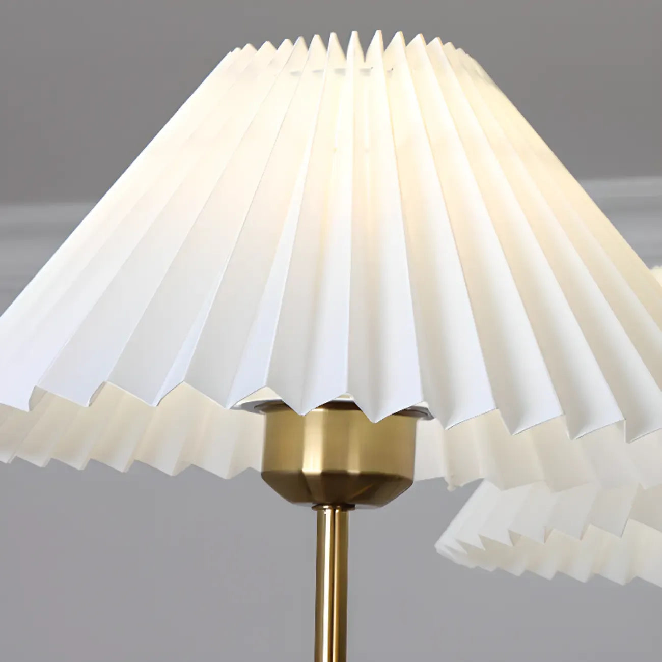 Modern Gold Chandelier with Pleated Shades for Living Room