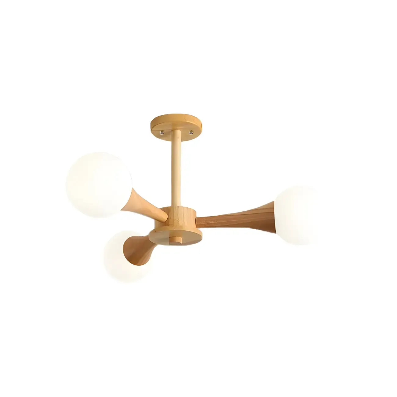 Elegant Wood Flush Mount Chandelier with 5 Lights for Bedroom