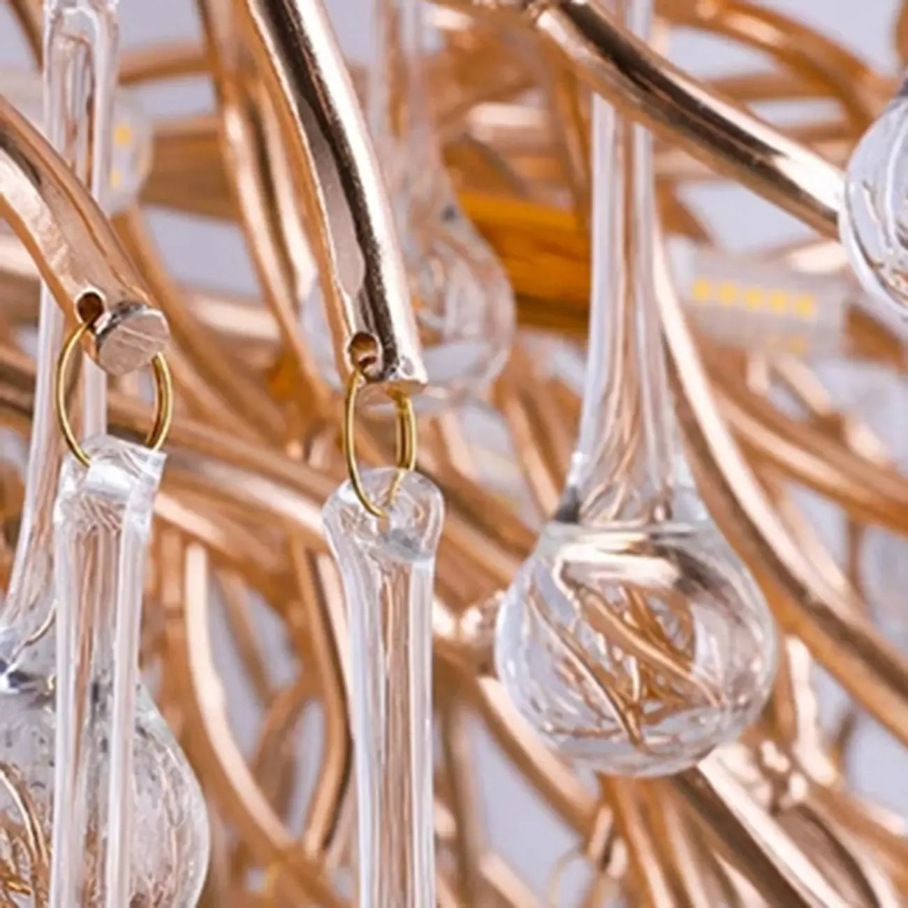Modern Crystal Chandelier with Gold Branches for Dining Room