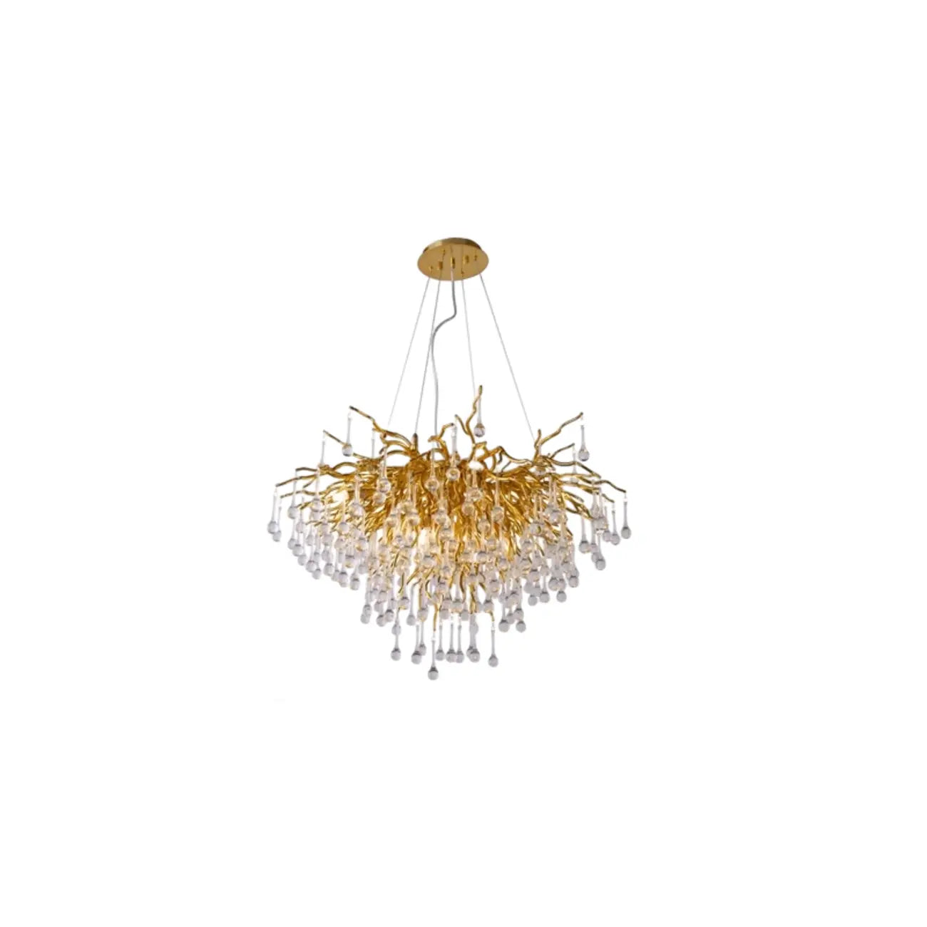 Modern Crystal Chandelier with Gold Branches for Dining Room