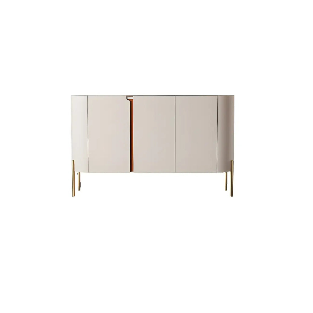 Glam Off-White Wooden Sideboard with Cabinets