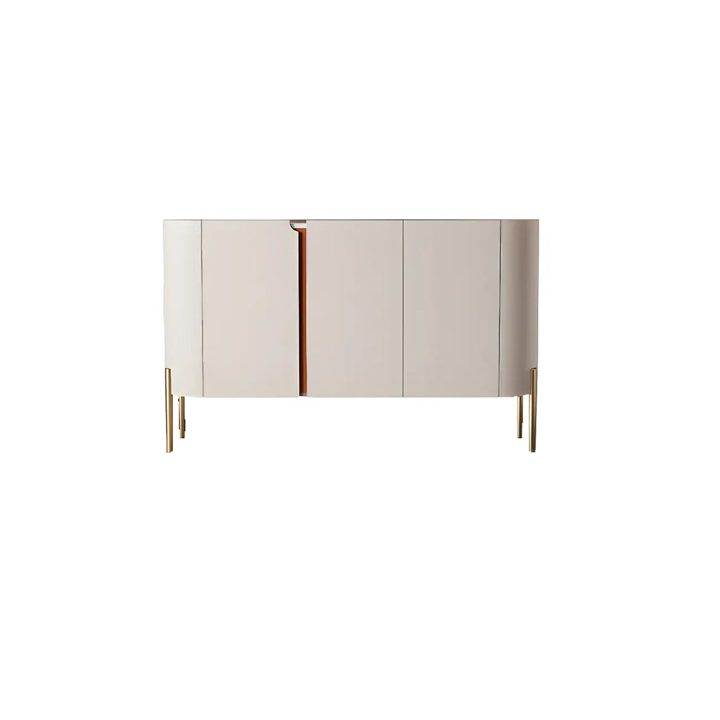 Glam Off-White Wooden Sideboard with Cabinets