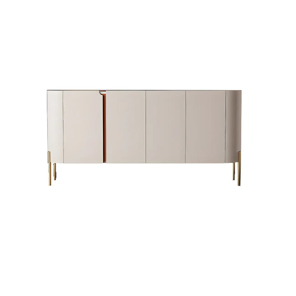 Glam Off-White Wooden Sideboard with Cabinets