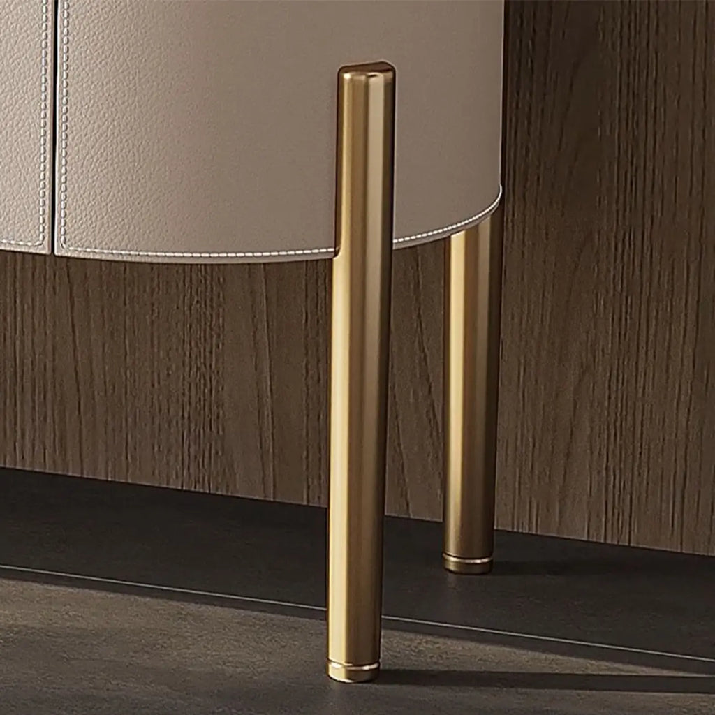 Glam Off-White Wooden Sideboard with Cabinets