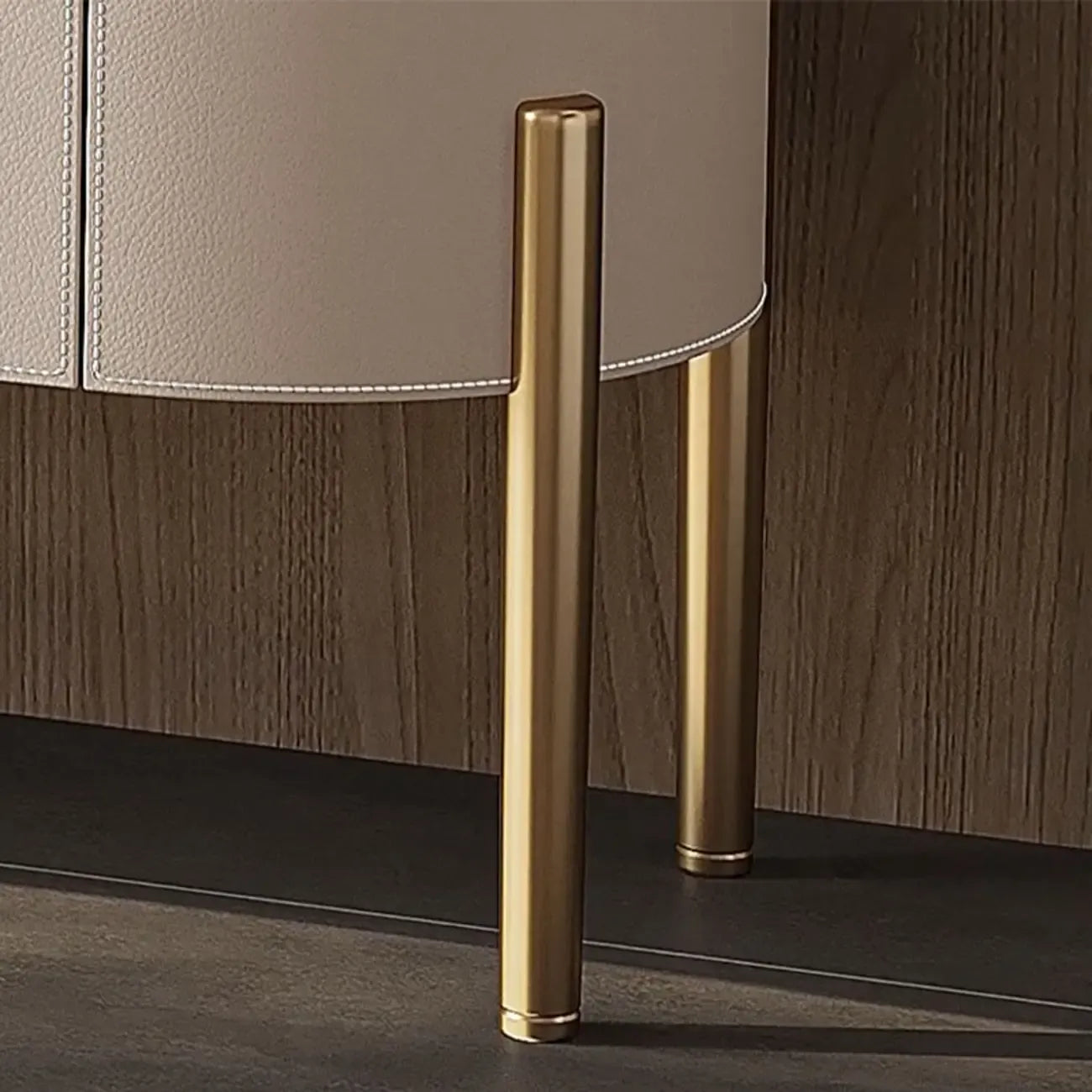 Glam Off-White Wooden Sideboard with Cabinets