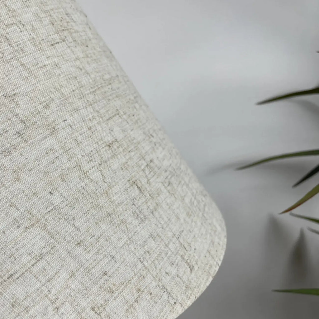 White Cone Shade Wooden Base Table Lamp for Bedroom