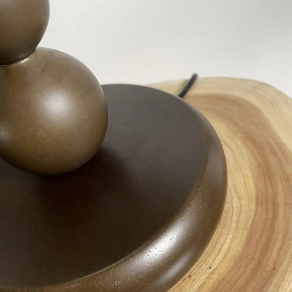 White Cone Shade Wooden Base Table Lamp for Bedroom