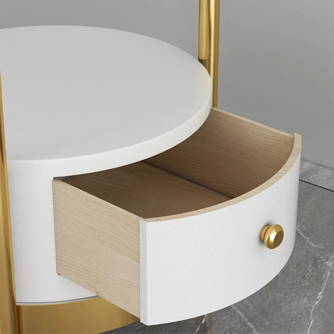 Modern Gold Linear Floor Lamp with Shelf & Pleated Shade