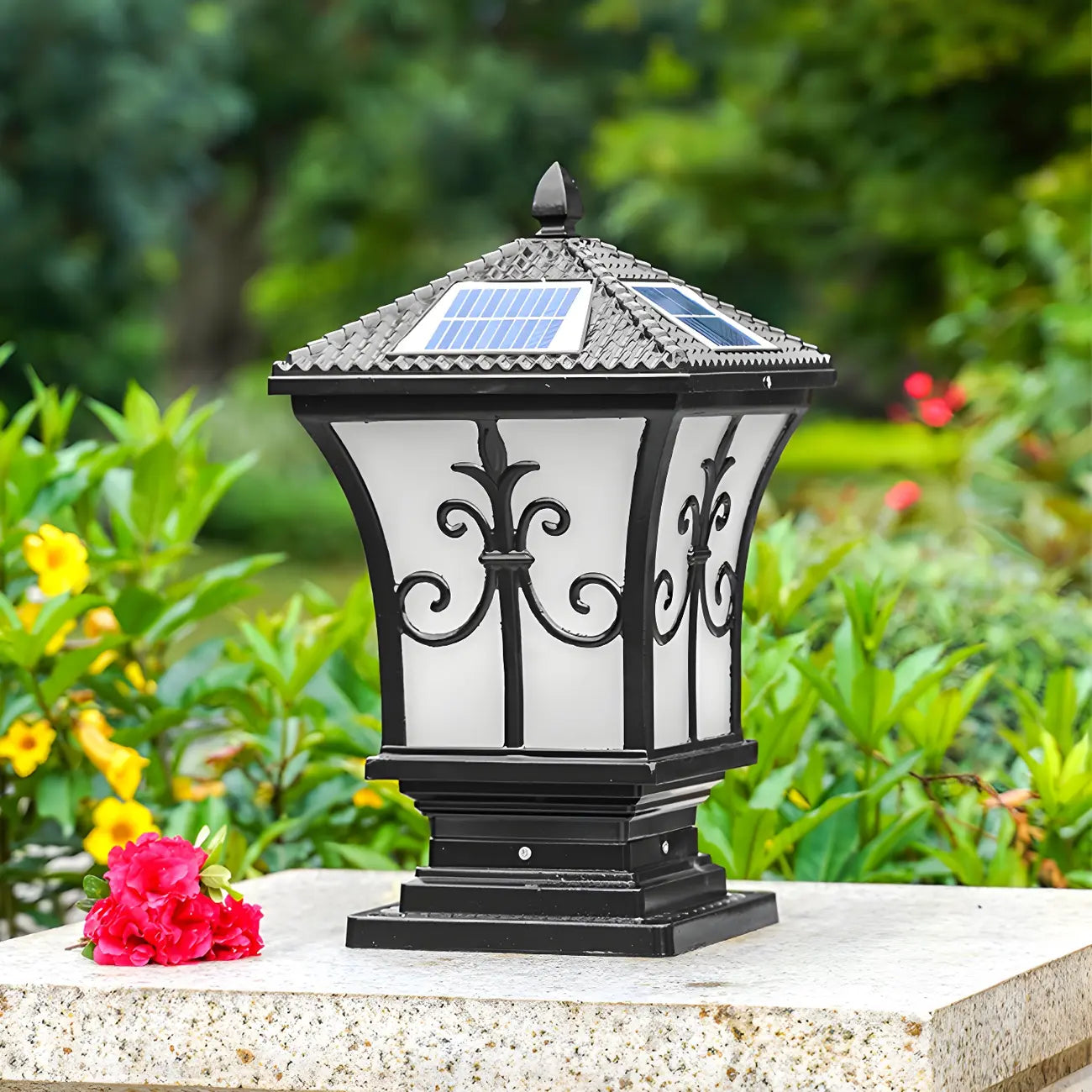 Vintage Solar Bronze LED Outdoor Post Lights