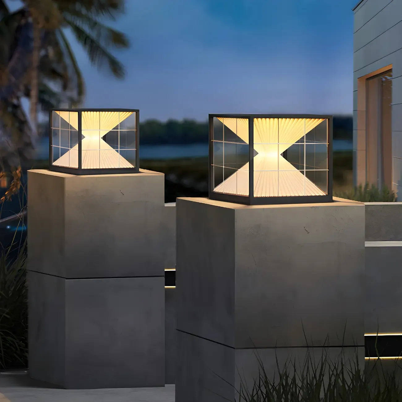Modern Decorative Cube LED Table Lamp for Outdoors