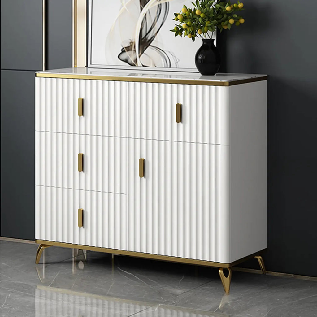 Glam Wooden Living Room Cabinet with Multiple Drawers