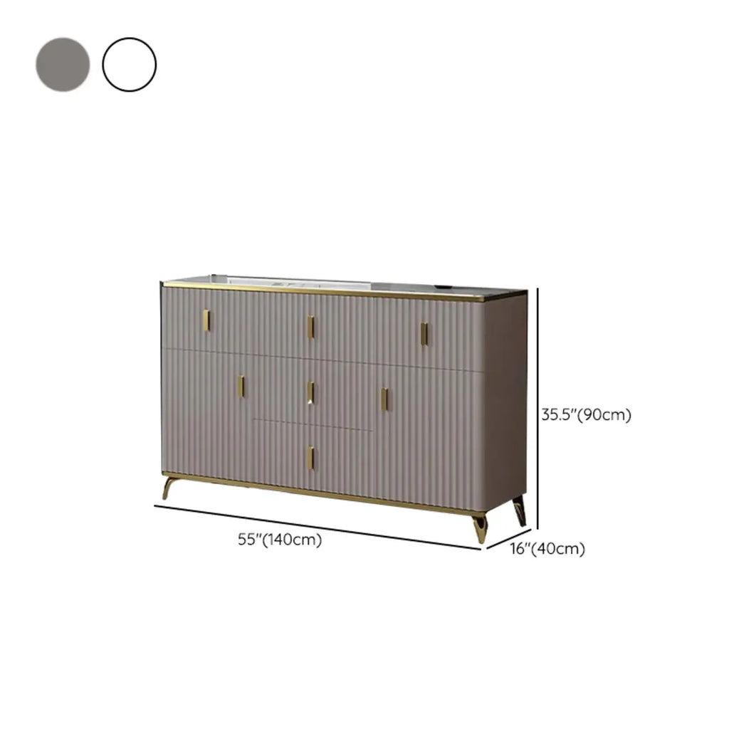 Glam Wooden Living Room Cabinet with Multiple Drawers