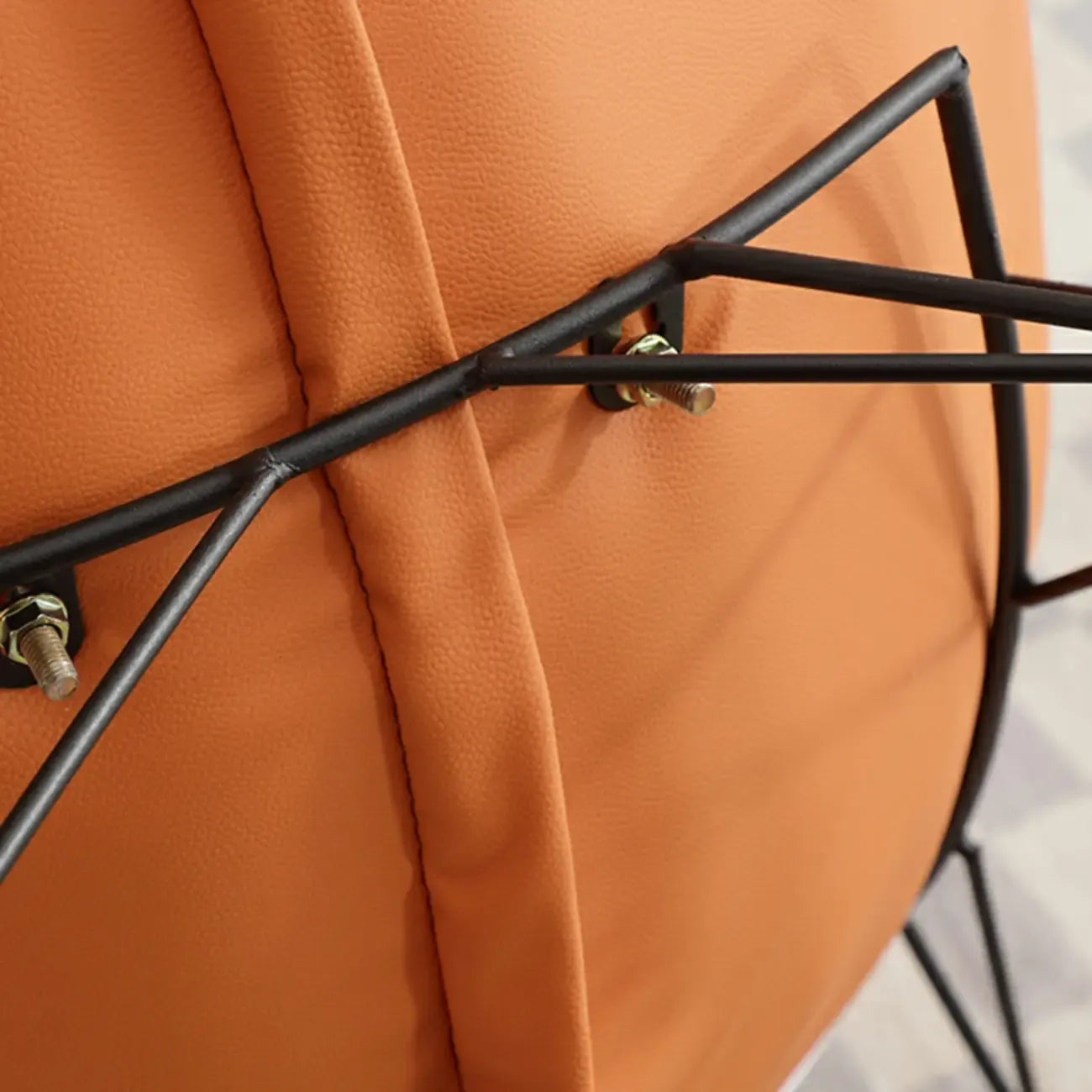 Modern Armless Upholstered Rocking Chair with Ottoman